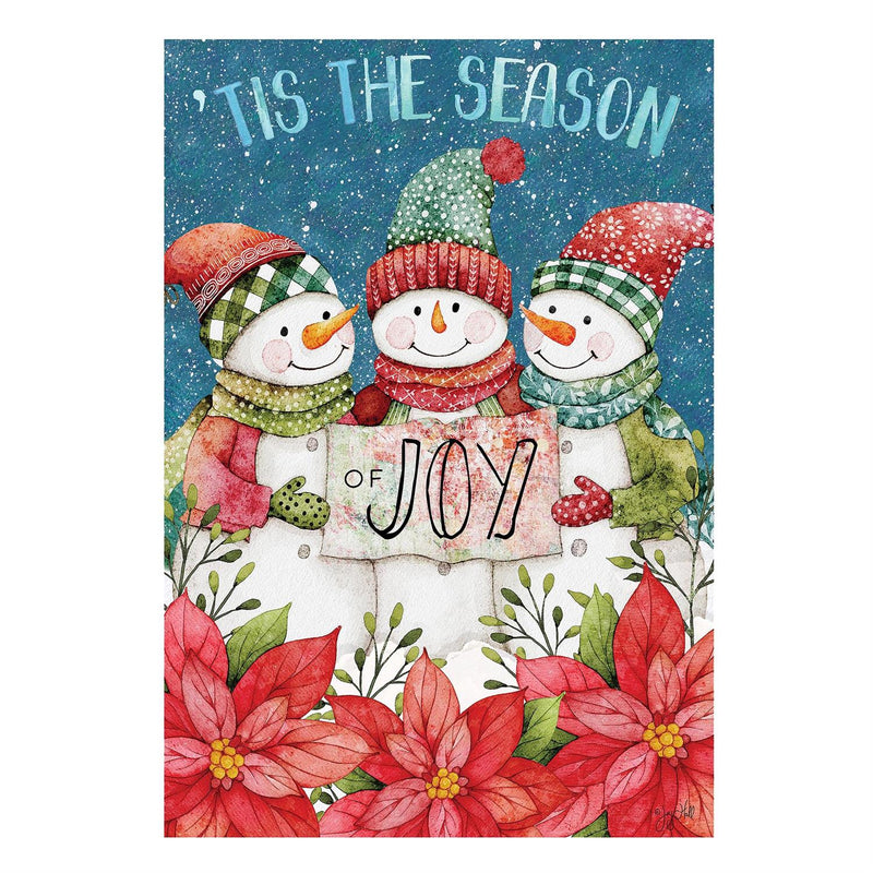 Christmas Cheer Snowmen Suede House Flag