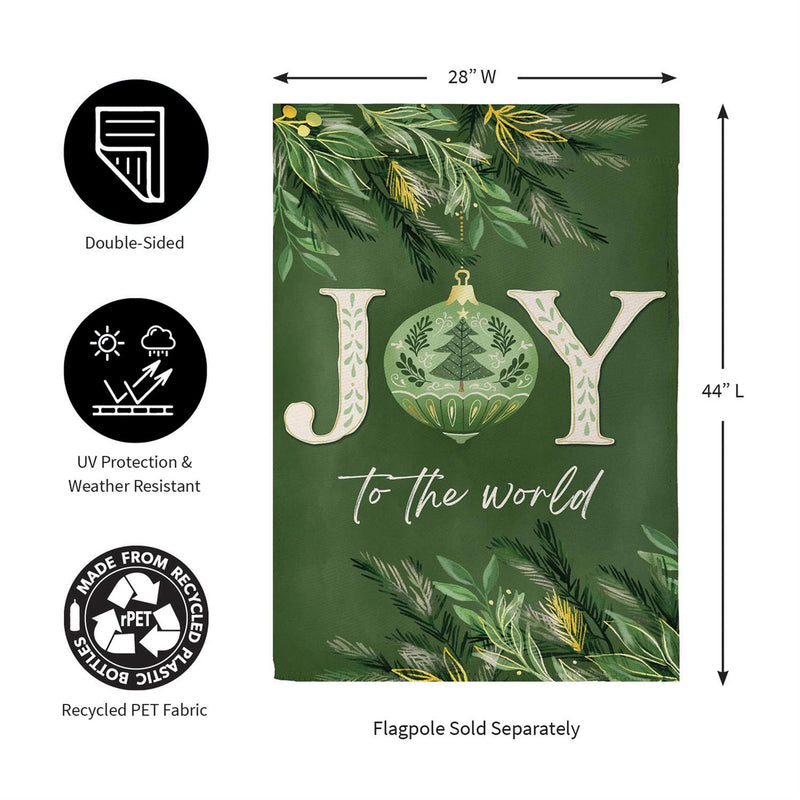 Greenery Joy To The World Suede House Flag