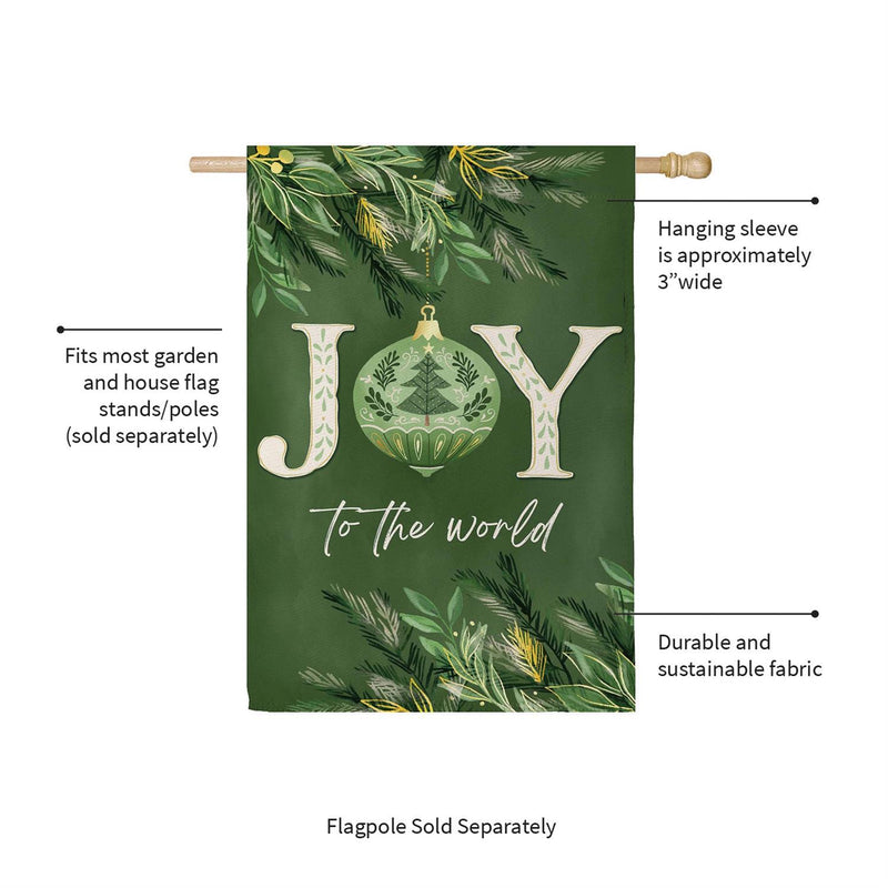 Greenery Joy To The World Suede House Flag