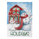 Festive Farm Snowman Suede House Flag