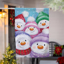 Snowman Family Suede House Flag