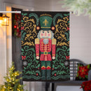 Nutcracker & Sleigh Suede House Flag