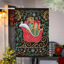 Nutcracker & Sleigh Suede House Flag