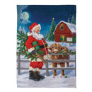 Santa & Highland Cow Suede House Flag