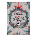 Chickadee Wreath Burlap Garden Flag