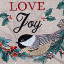 Chickadee Wreath Burlap Garden Flag