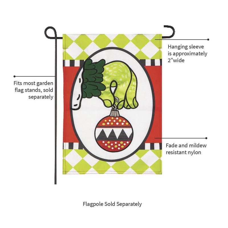 Christmas Monster Ornament Burlap Garden Flag