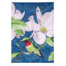 Hummingbird Dogwood Burlap Garden Flag