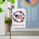 Americana Star Wreath Burlap Garden Flag