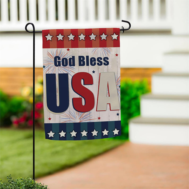 American USA Burlap Garden Flag