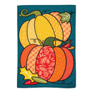 Quilted Pumpkins Burlap Garden Flag