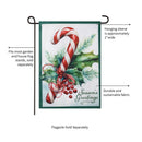Season's Greetings Candy Cane Burlap Garden Flag_x000D_