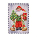 Festive Santa Burlap Garden Flag