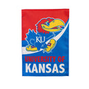 University of Kansas Burlap Flag GDN Size