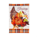 Cornucopia Blessings Garden Linen Flag
