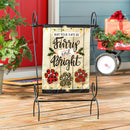 Furry and Bright Garden Linen Flag