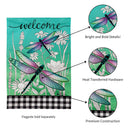 Dragonflies and Wildflowers Garden Linen Flag
