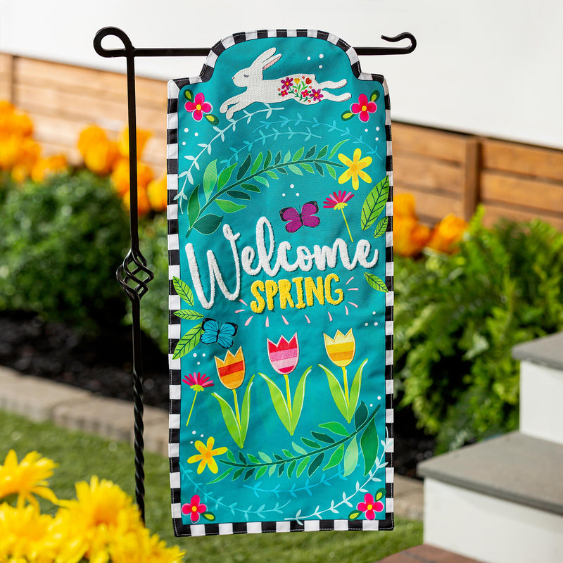 Welcome Spring Bunny Everlasting Impression Textile Decor