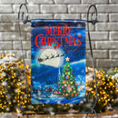 Santa's Sleigh on Christmas Garden Lustre Flag