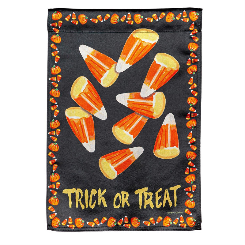 Candy Corn Greetings Garden Lustre Flag