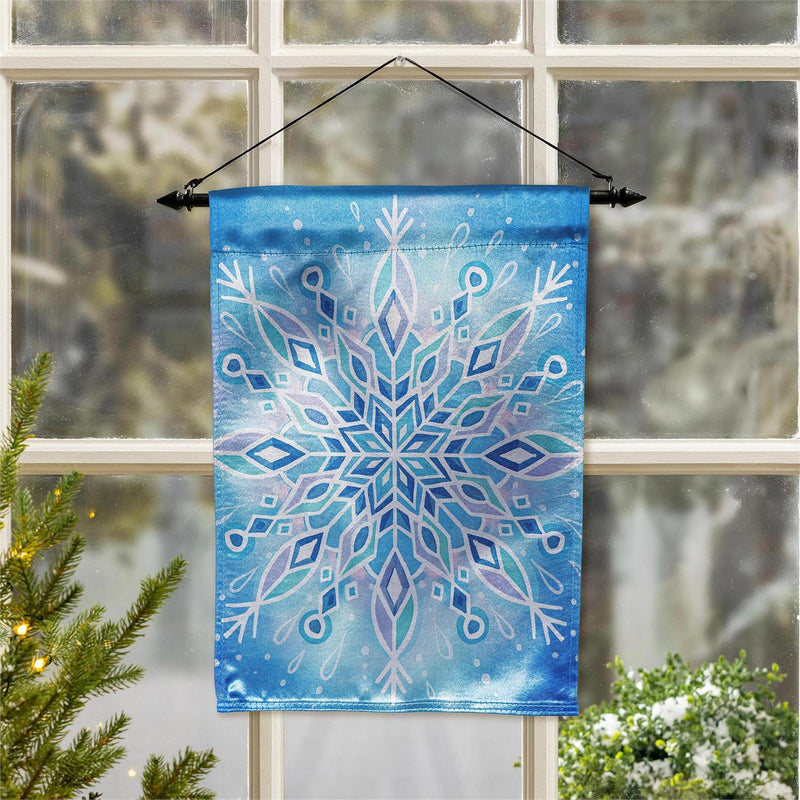 Vibrant Snowflake Lustre Garden Flag