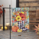 Fall Welcome Boots Moire Garden Flag
