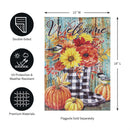 Fall Welcome Boots Moire Garden Flag