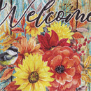 Fall Welcome Boots Moire Garden Flag