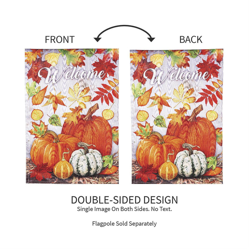 Leaves and Pumpkins Moire Garden Flag