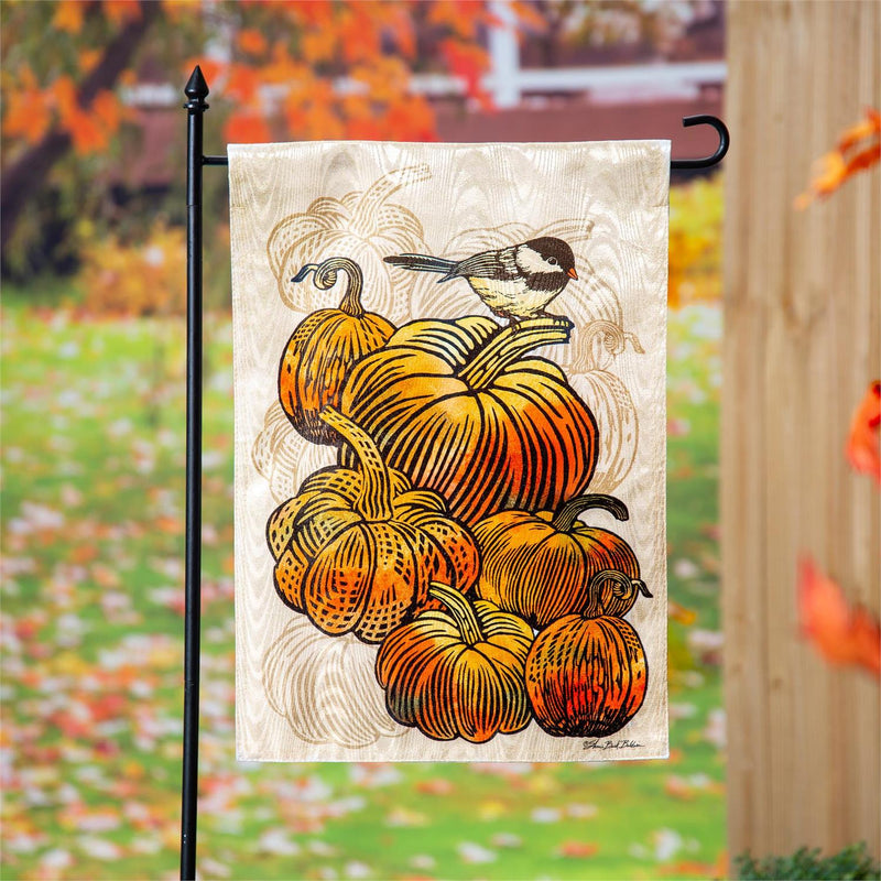 Beautiful Pumpkins Moire Garden Flag