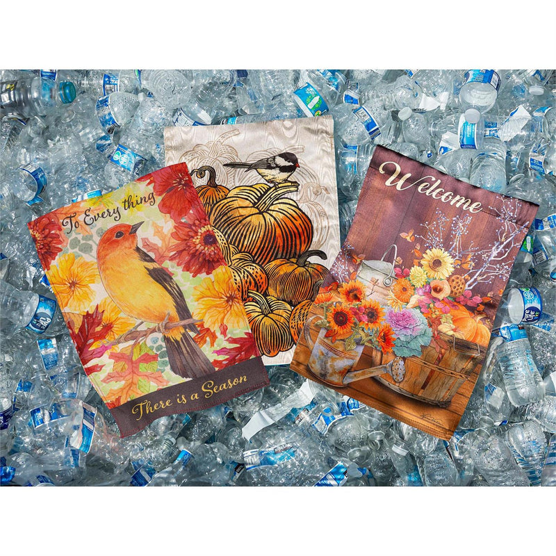 Beautiful Pumpkins Moire Garden Flag