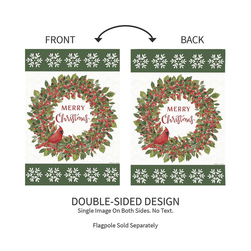 Christmas Cardinal Moire Garden Flag