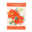 Gilded Pattern Poinsettia Christmas Moire Garden Flag