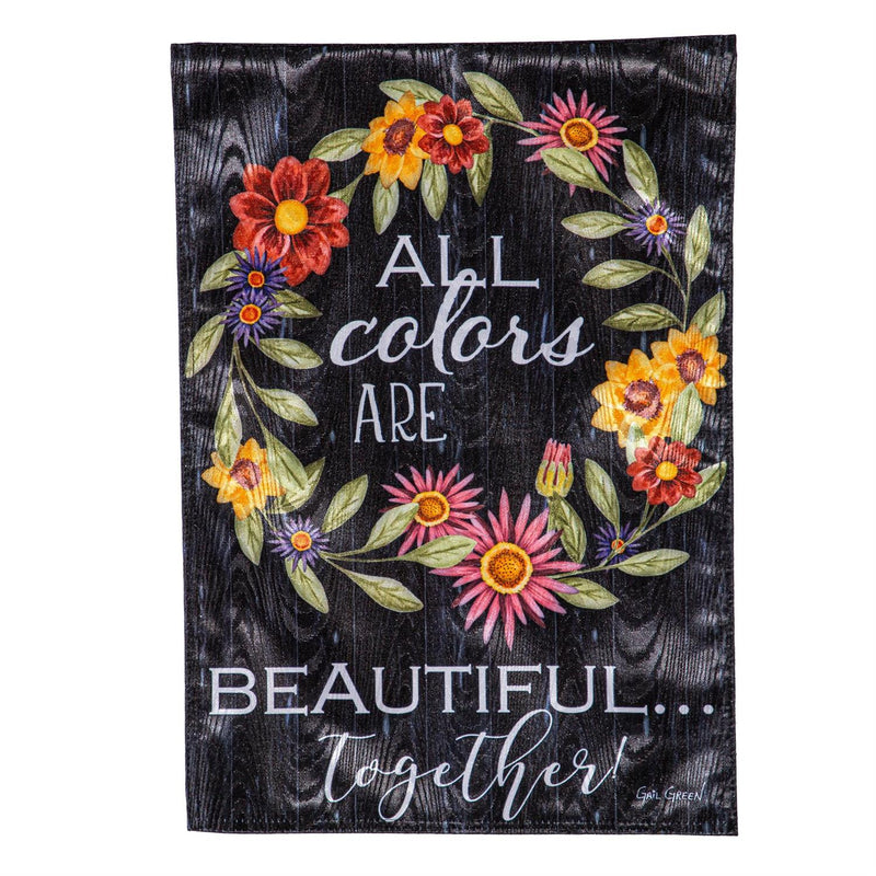 All Colors are Beautiful Together Moire Garden Flag