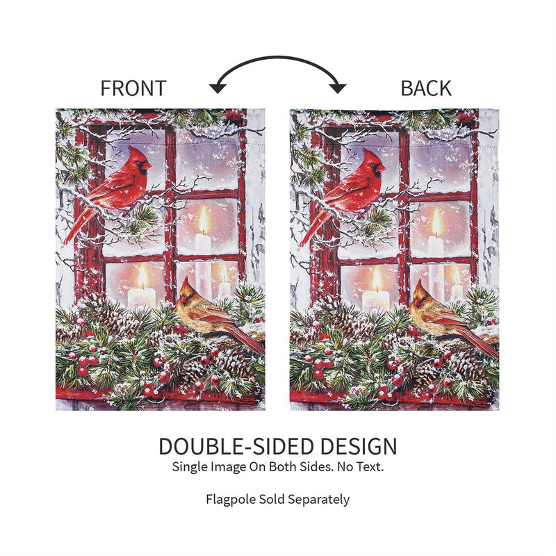 Cardinals in the Window Garden Suede Flag