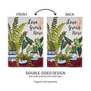 Love Grows Here Houseplants Garden Suede Flag