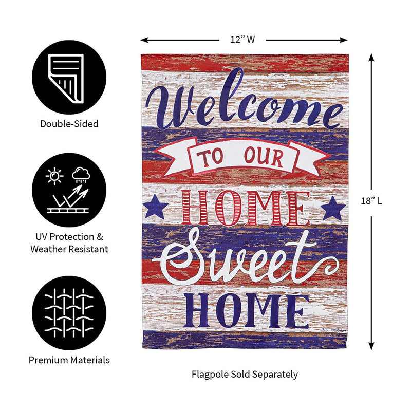 Farmhouse Home Sweet Home Garden Suede Flag