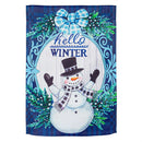 Winter Snowman Suede Garden Flag