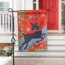 Reindeer Silhouette Suede Garden Flag