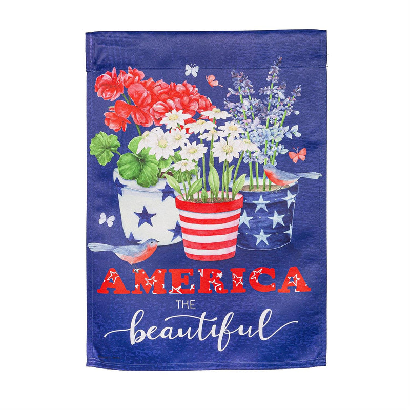America the Beautiful Suede Garden Flag