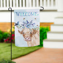 Floral Cow Suede Garden Flag