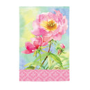 Big Pink Peony Suede Garden Flag