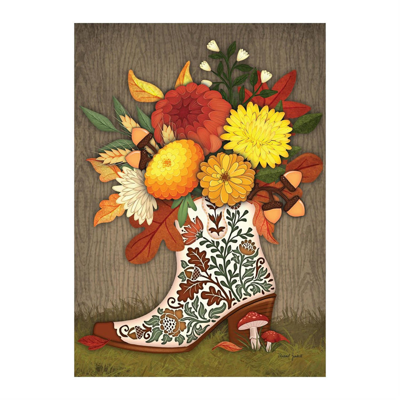 Boot Floral Suede Garden Flag