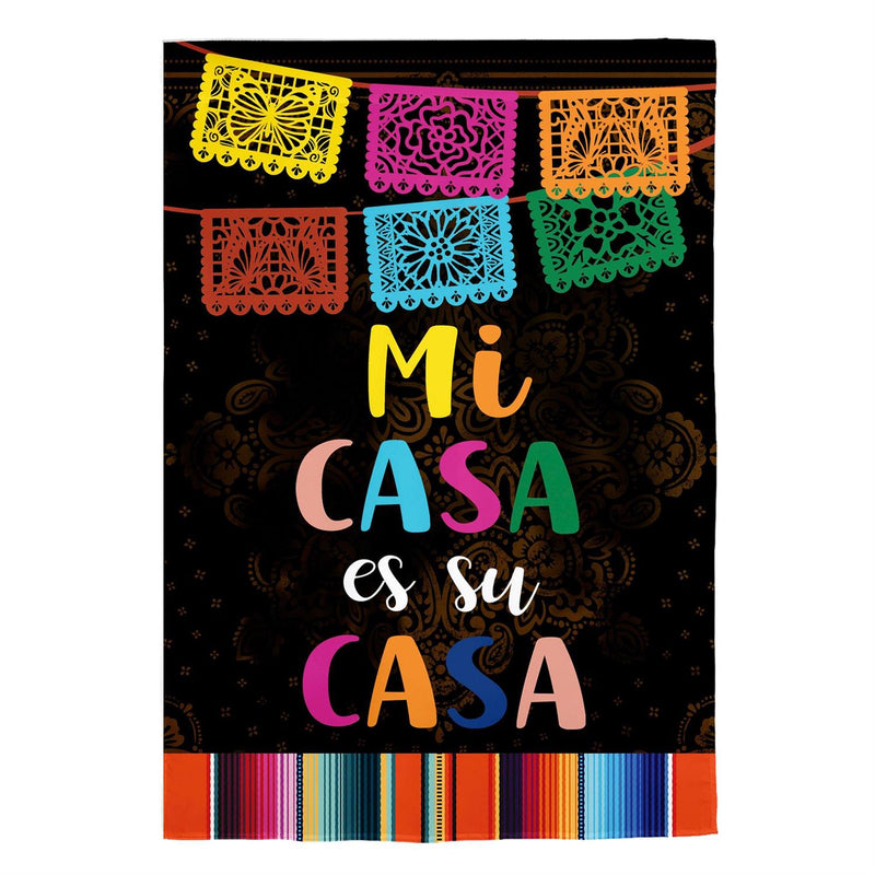 Mi Casa Es Su Casa Suede Garden Flag