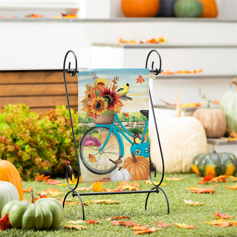 Bicycle Built For Fall Suede Garden Flag