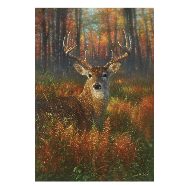 Gazing Autumn Buck Suede Garden Flag