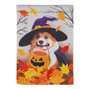 Corgi Fall Suede Garden Flag_x000D_