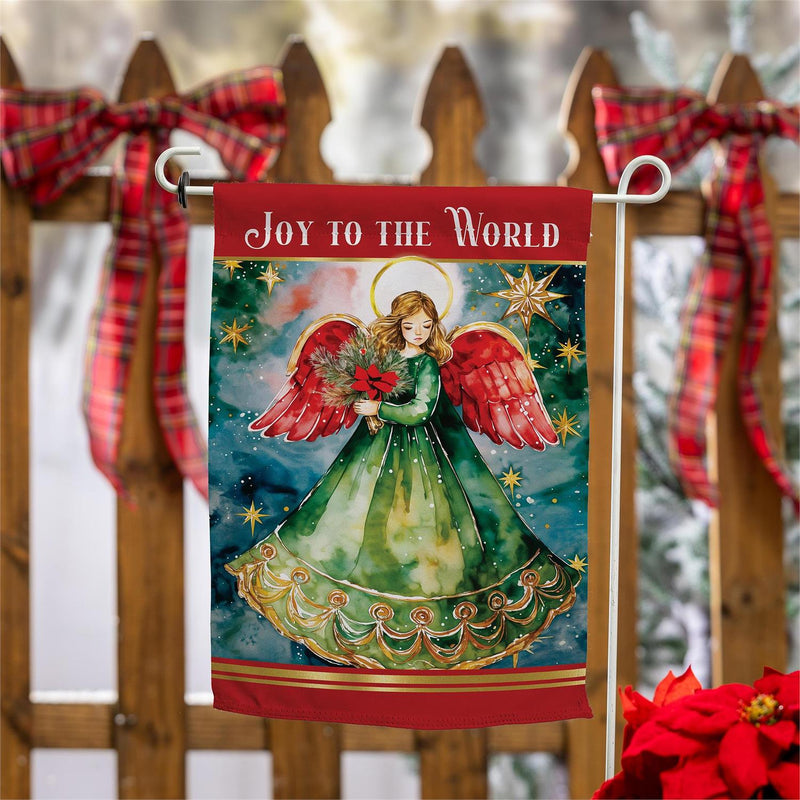 Joy To The World Angel Suede Garden Flag