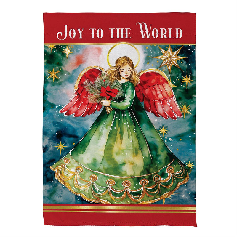 Joy To The World Angel Suede Garden Flag
