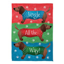 Jingle All The Way Dachshund Suede Garden Flag_x000D_